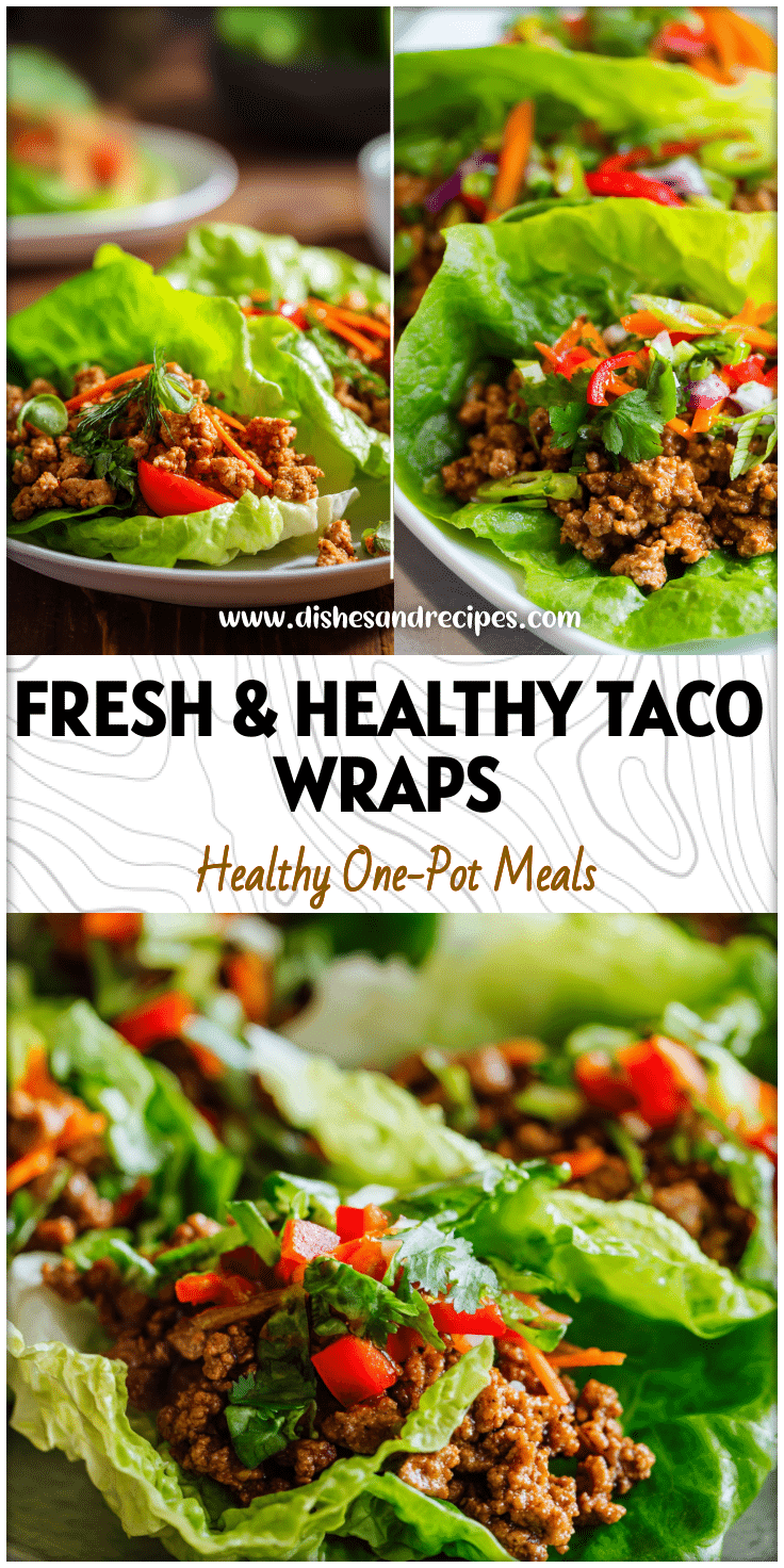 Plate of Turkey Taco Lettuce Wraps with colorful toppings and fresh greens.